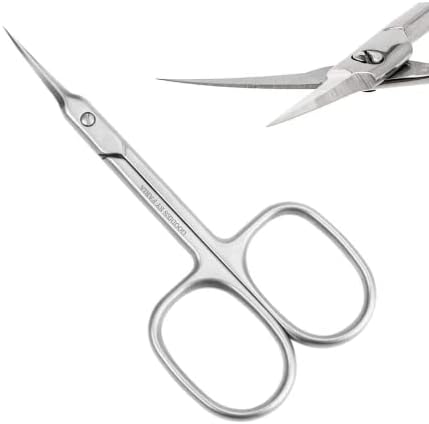 Accessory High Grade 440C Japanese Steel Cuticle Scissors With Sharper Edge, Grooming Precise Pointed Tip , Women and Men Manicure, Pedicure, Eyebrow, Nail Trimming, Eyelash, Dry Skin Matte Silver