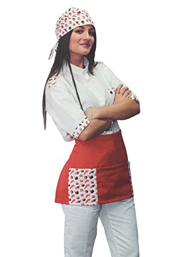 fratelliditalia.org Kurzarmhemd für den Sommer, Unisex für Herren und Damen, Kiosk, Bar, Restaurant, Sushi, Sashimi Nigiri Mhaki von XS bis XL Weiß und Schwarz