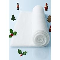 23FT x 3FT Snow Blanket Roll Artificial Snowy White Christmas Decoration Big Pack Fake Craft Soft Snow Fabric Sheet - Nativity Display, Winter Shop Window Scene, Santas Grotto, Xmas Table Runner Cover