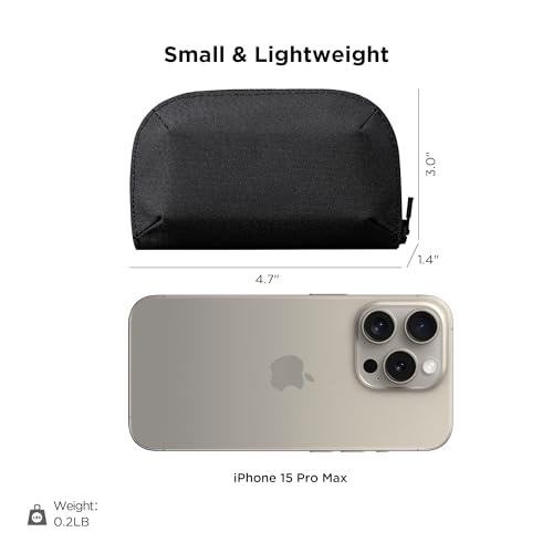 ALPAKA Hub Zip Pocket Black Axoflux 300D - Zipper Wallet - Key Pouch for Car Keys - 30 Cards Max- Two Accordion Storage Sections - Magnetic Closure SD Card Case - HUB Accessories Compatible4