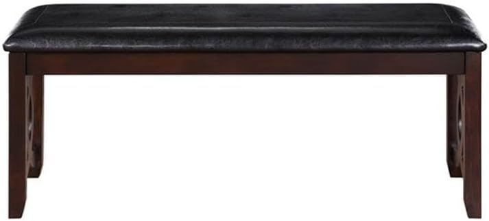 New Classic Furniture Gia Upholstered Dining Bench, Ebony Black Finish
