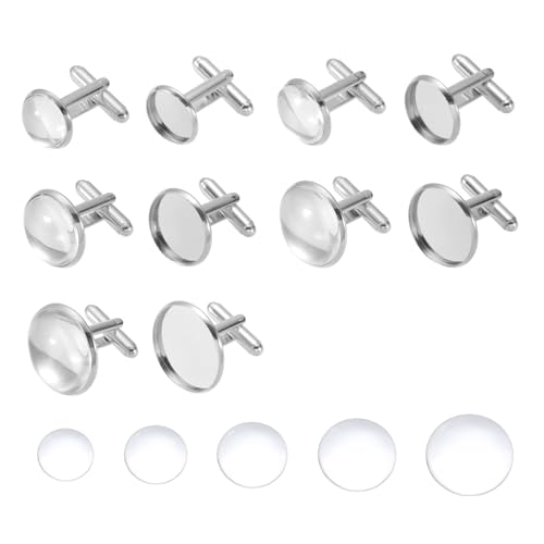 Kit de 10 Mancuernillas en Bronce con Cabujón Claro miniatura 1