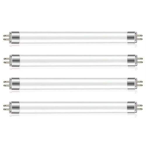 Tubos Fluorescentes T5 De 8W, 300mm, Blanco Frío 6000K, 560 LM, Casquillo G5, Lámpara De Bajo Consumo, Luz De Emergencia De Bajo Consumo Fluorescente Cocina Para Baño, Armario Y Garaje, 4 Pezzi