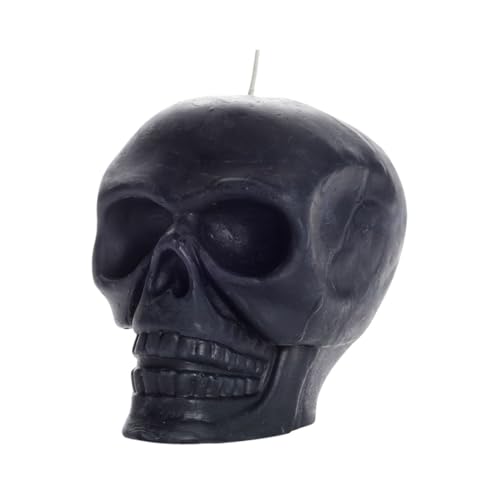 Image of Big Dipper Wax Works Black Skull Candle, Unscented (3.5 x 3.75in)