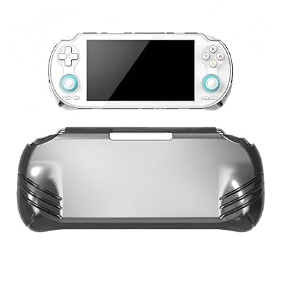 Protective Case Compatible with Anbernic RG VITA Handheld Console, Shockproof Anti-Scratch Cover with Ergonomic Grip (Transparent Black)