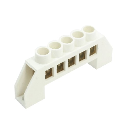 Terminal Block con 5 Posiciones tono cobre y blanco miniatura 1