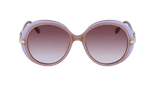 KARL LAGERFELD Damen Kl6084s Sonnenbrille, Beige/Lila, Einheitsgröße