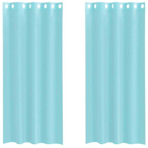 vidaXL Rideaux en Voile avec œillets 2 pcs Turquoise
