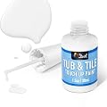 DWIL Tub and Tile Paint, White Paint for Bathtub, White Touch Up Paint for Porcelain, Scratches, Cracks and Spots on Tile, Quick Dry Porcelain Paint, Porcelain Repair Kit for Sinks, Enamel and Toilets, 1.5 Fl Oz(Semi White)