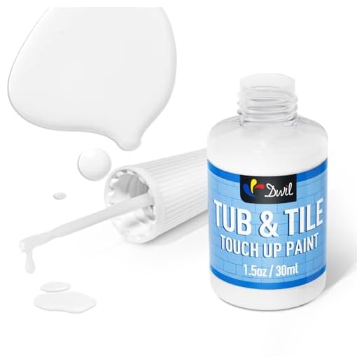 DWIL Tub and Tile Paint, White Touch Up Paint for Porcelain, Scratches, Cracks and Spots on Tile, Porcelain Repair Kit for Bathtub, Sinks, Enamel and Toilets, 1.5 Fl Oz(White)