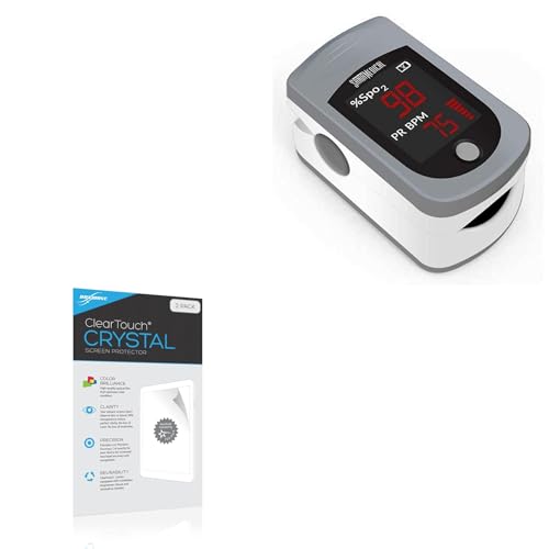 BoxWave Screen Protector Compatible with Santa Medical Fingertip Pulse Oximeter (AS-301-L) - ClearTouch Crystal (2-Pack), HD Film Skin - Shields from Scratches