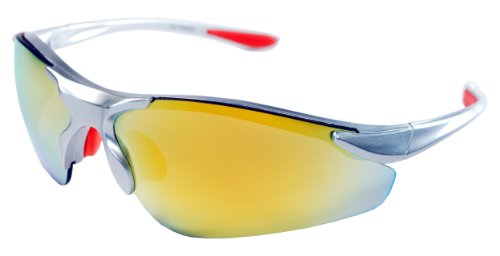 JiMarti TR15 Sunglasses for Golf, Fishing, Cycling-Unbreakable (Silver & Orange revo)