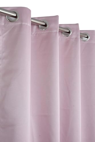 Image of 100% True Blackout Curtains 7 Feet, Set of 1 Panels | 300 GSM Heavy Room Darkening Polyester Cloth for Bedroom & Living Room | Thermal Insulated Heat & Noise Reducing (84x47 Inch, Light Pink) | 100% Room Darkening Thermal Insulated Heat & Noise Reducing Curtains 7 feet long