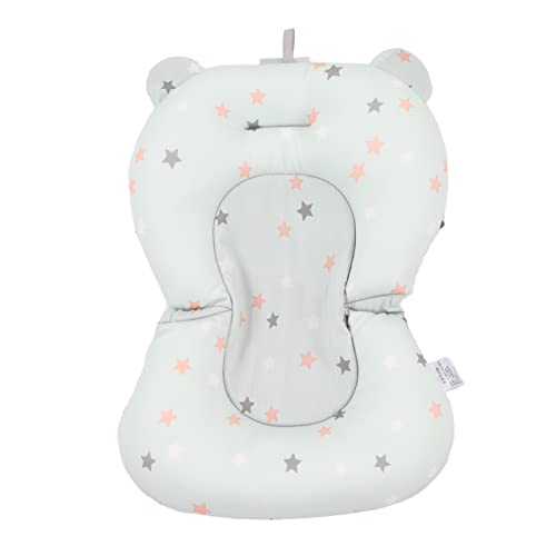 Image of Infant Bath Seat, Bath Seats for Babies Sitting up, Baby Bath Seat Cushion Floating Safe Foldable Adjustable Infant Bath Supporter for Newborn (Light Blue Stars)