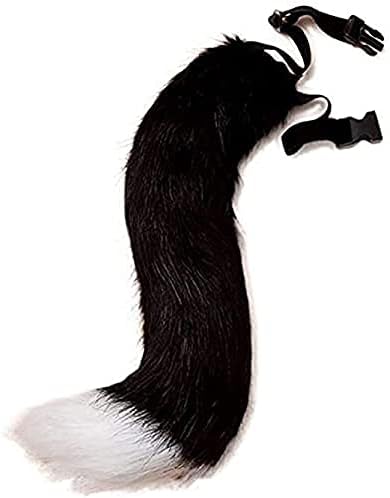 JINTN Furry Fox Tail Cat Clip Ears Set Faux Fur Fox Tail Cosplay Costume Halloween Fancy Dress Ears Tail Kit Adjustable Waist Buckle Hairy Tail Costume - Image 3