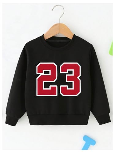 Boy's 2 Piece Active Sweatsuit Number Graphic Crewneck Sweatshirts and Elastic Waist Jogger Pants2