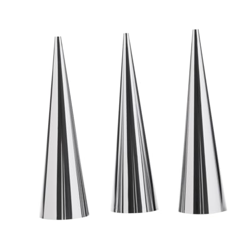 KICHOUSE Horn Cake Baking Mold Large Size 3pcs Stainless Steel Croissants Molds Perfect for Diy Pastry