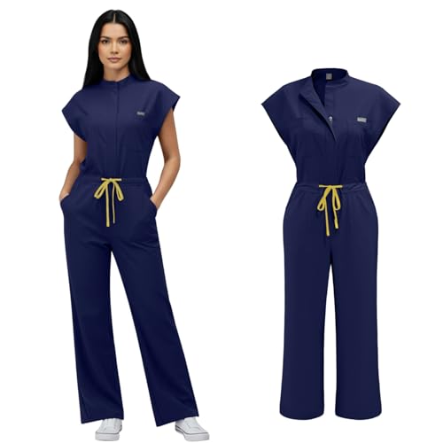 DEEYOTA Scrubs Set for Women,Women's Stretch Scrub Jumpsuit-Elastic Waist One Piece Medical Uniform by DEEYOTA - Used condition - US$34.66