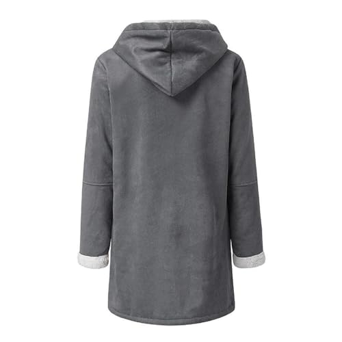Womens Winter Coats with Hood Warm Sherpa Fleece Lined Jackets Button Faux Suede Pea Coat Outerwear3