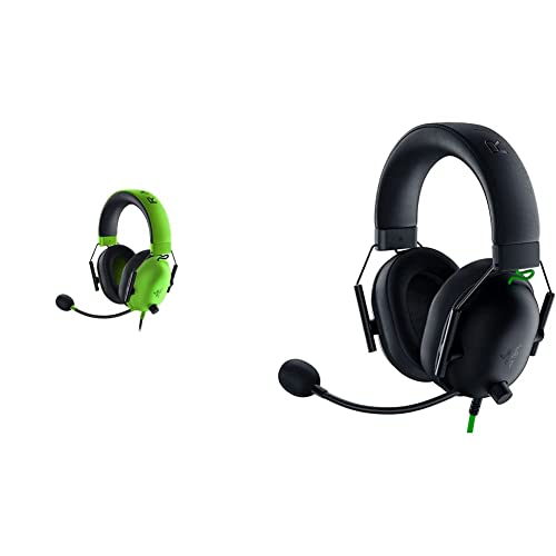 Razer BlackShark V2 X - Multi-Plattform kabelgebundenes Esports-Headset Grün & BlackShark V2 X - Premium Esports Gaming Headset (Kabelgebundene Kopfhörer mit 50mm-Treiber) Schwarz