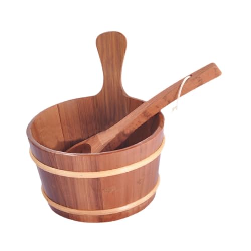 LIXSAZSE Cubo y cucharón de para Madera versátiles para Sauna, Resistentes y únicos contenedores de Almacenamiento para macetas de Exterior. Accesorio para