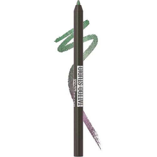 Image of MAYBELLINE Tattoo Studio Long-Lasting Sharpenable Eyeliner Pencil, Glide on Smooth Gel Pigments with 36 Hour Wear, Waterproof, Aurora Flip, 1 Count