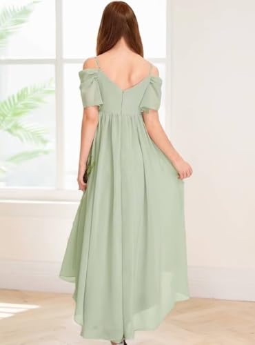 Cold Shoulder Chiffon Junior Bridesmaid Dresses for Girls Flower Girl Dress for Wedding Girls Formal Dress3