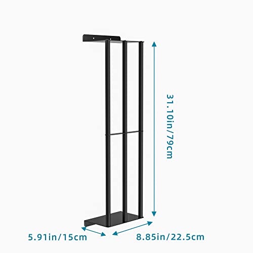 Susswiff Towel Racks for Bathroom, Towel Storage Wall Mounted, Rolled or Folded Towel Holder with 3 Bars, Sturdy and Large Capacity, Matte Black, Suitable for Bathe Towels and Hand Towels - Image 6