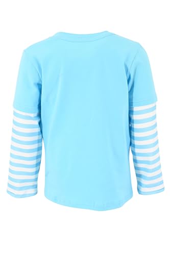 Image of Unique Baby Boys Shirts for Kids and Toddlers Striped Layered Long Sleeve with Embroidery