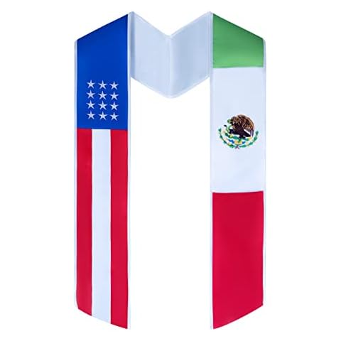 Serape Scholars Mexican American Graduation Sash | Mexican Graduation Sash | Flag Study Abroad Stole | Represent Both Cultures Cover