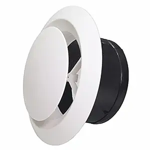 Adjustable Air Vents, ABS Soffit Vent Round Soffit Air Vents Exhaust Wall Ceilling Vent Wall Ceilling Cover for Indoor/Outdoor Use (6'')