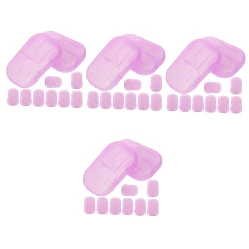 YARNOW 4sets Travel Hand Soap Sheets Camp Soap Slices Portable Piece for Outdoor Activities Bulk Sheets Travel Box Pp Material Safe Convenient 15boxes*4