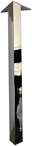 Square Metal Table Legs 28 inch 4pc Heavy Duty by Alpha Furnishings Chrome or Brushed Satin (Chrome)