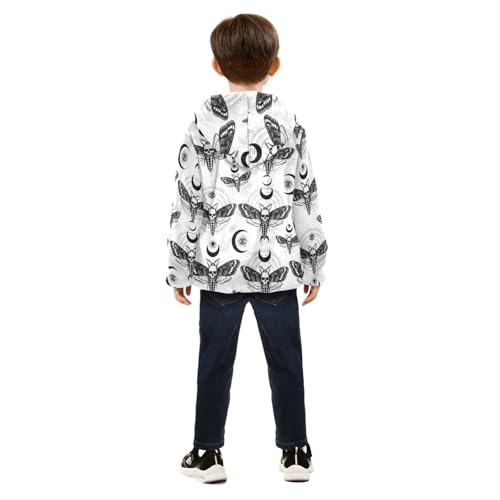 Skulls Moth Boy Comfy Warm Fleece Jacket with Polar Fleece Lining 3T4