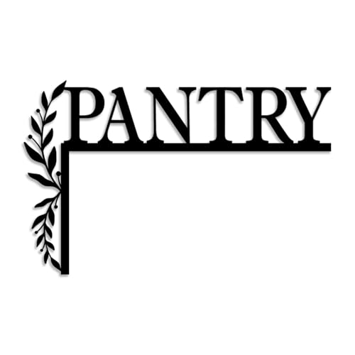 LIYOUYA Metal Pantry Flower Door Topper door Sign Door Corner Decor Black Metal Wall Art Simple Home Decor - For Kitchen (Black)