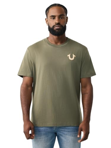 Image of True Religion Men's Retro Horeshoe Tee, Green, XL