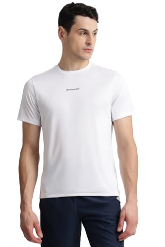 Image of Reebok Men's Polyester Gym T-Shirt - Quick Dry Moisture Wicking Sports T-Shirt for Men | Workout Running Training Tshirt for Men | Half Sleeve Active Tee