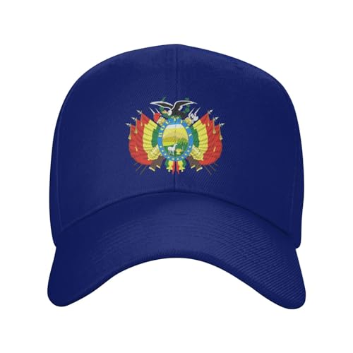 Casquette de bolivie pour homme et femme - Armoiries de la Bolivie - Casquette de baseball réglable - Chapeaux de camionneur pour papa, bleu, Taille unique