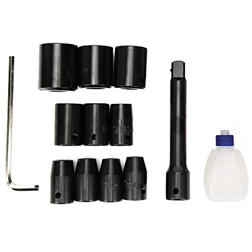 Chave de impacto pneumática de 1,27 cm, potente chave de impacto pneumática de torque com 11 peças d