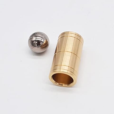 Ball & Tube Mystery (Brass) Magic Tricks Steel Ball Sink Down Into Tube Magia Close Up Illusions Props Gimmick Mentalism Cover