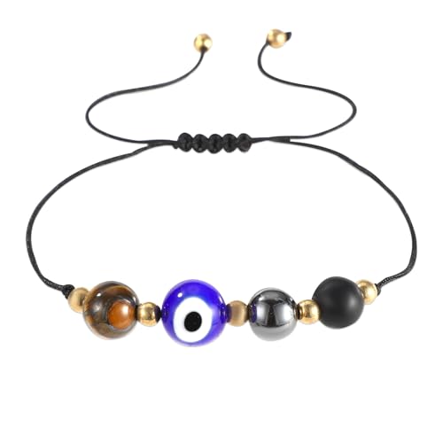 Mikovivi Pulsera Triple Protección Contra Mal Ojo, Ajustable Suerte Espiritual...