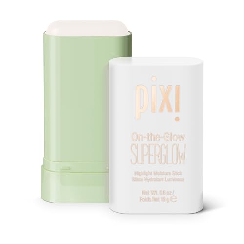 Pixi On-the-Glow SuperGlow | Shade IcePearl | Hydrating Highlighter Stick with Ginseng, Aloe Vera & Fruit Extracts | For Cheeks & Brow Bones | 19g / 0.6oz | Paraben-Free Luminous Natural Highlight