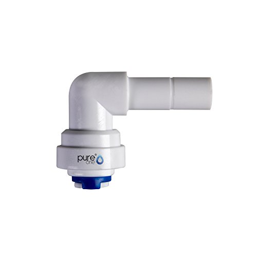 PureOne QF-03B Quick-Fitting - Schnellverbinder 1/4 auf 3/8 (Tülle) Zoll. Ausführung: Ellenbogen | L-Form. Schlauch-Zubehör für Umkehr-Osmose, Wasser-Installationen oder Kühlschranksysteme