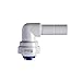 Produktbild PureOne QF-03B Quick-Fitting - Schnellverbinder 1/4 auf 3/8 (Tülle) Zoll. Ausführung: Ellenbogen | L-Form. Schlauch-Zubehör für Umkehr-Osmose, Wasser-Installationen oder Kühlschranksysteme