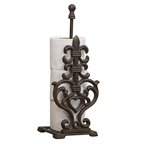 Vintage Free Standing Toilet Roll Holder Country Style Ornate Bathroom Accessory (W127)