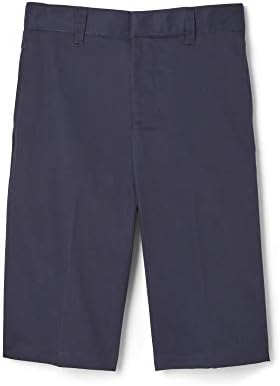 French Toast Boys Adjustable Waist Flat Front Short, Navy, 20 Husky