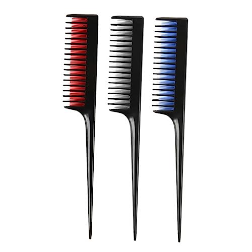 MUSISALY 3 piezas Peines Profesionales con Punta para Peinar y Teñir Cabello de Ligero para Doméstico y Estilistas Colores y Azul