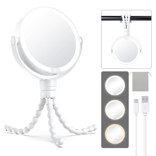 Espejo de maquillaje con trípode y luces Gospire