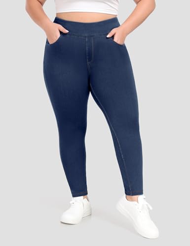 IUGA Plus Size Jeans Stretchy Jeans High Waisted Jeggings for Women Tummy Control Pull on Skinny Jean Leggings Trendy Casual2