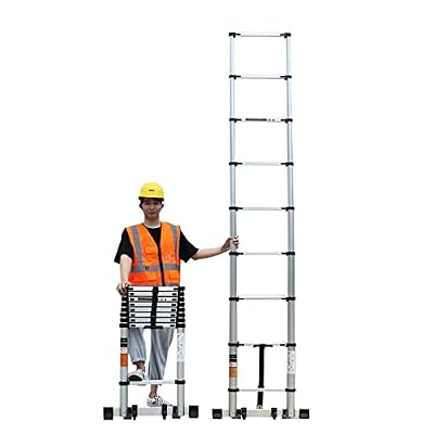 Folding Telescoping Ladder 15ft 16.5Feet 20ft 23ft 26ft, Professional Heavy Duty Telescopic Ladders for Home Loft 5 6 7 8 Metre, Rooftop Climb Extension Ladder